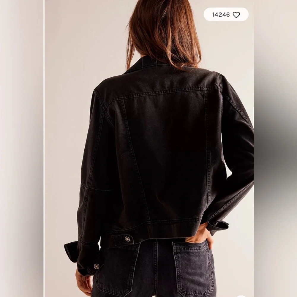 Free People Rumors Denim Jacket in Black. Women's Size Small - Picture 2 of 5